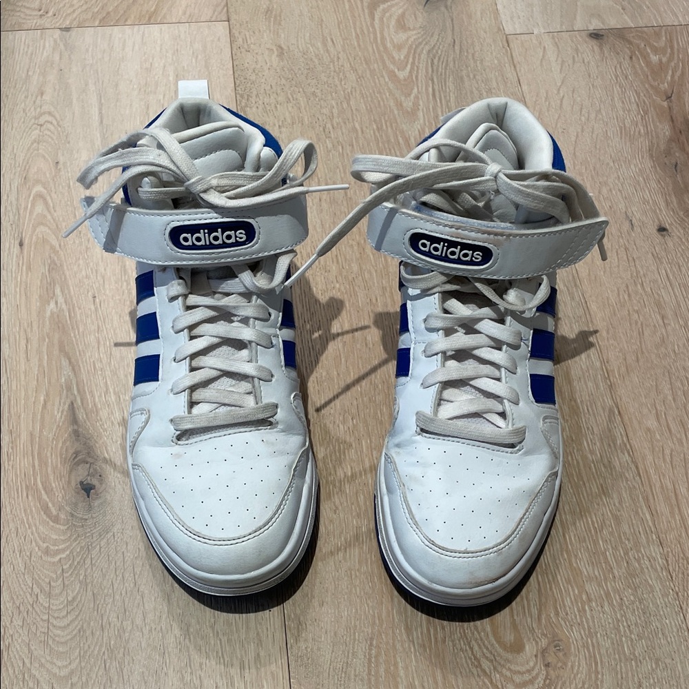 Adidas White and Blue High-Tops